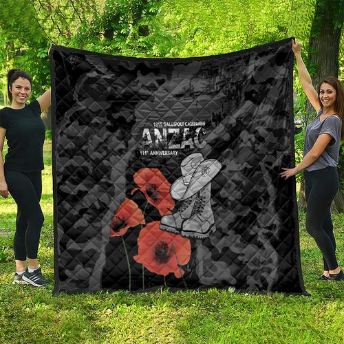 Australia 1915 Gallipoli ANZAC Quilt 111th Anniversary Army Boots And Slouch Hat