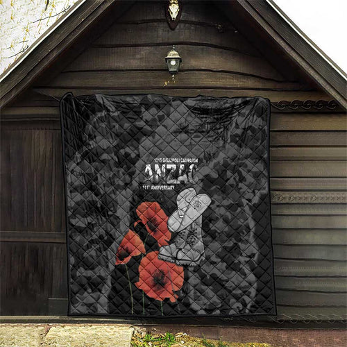 Australia 1915 Gallipoli ANZAC Quilt 111th Anniversary Army Boots And Slouch Hat