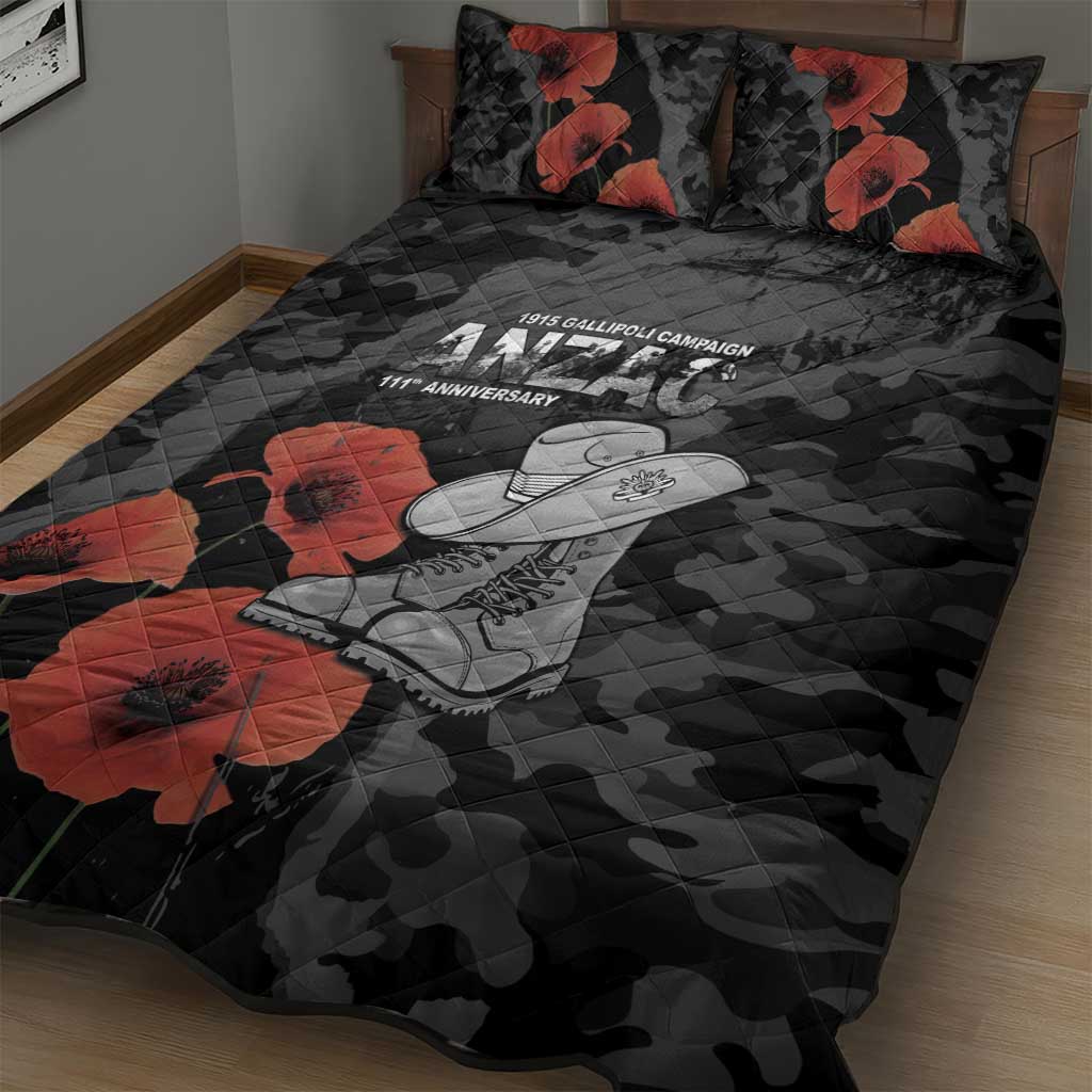 Australia 1915 Gallipoli ANZAC Quilt Bed Set 111th Anniversary Army Boots And Slouch Hat