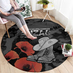 Australia 1915 Gallipoli ANZAC Round Carpet 111th Anniversary Army Boots And Slouch Hat