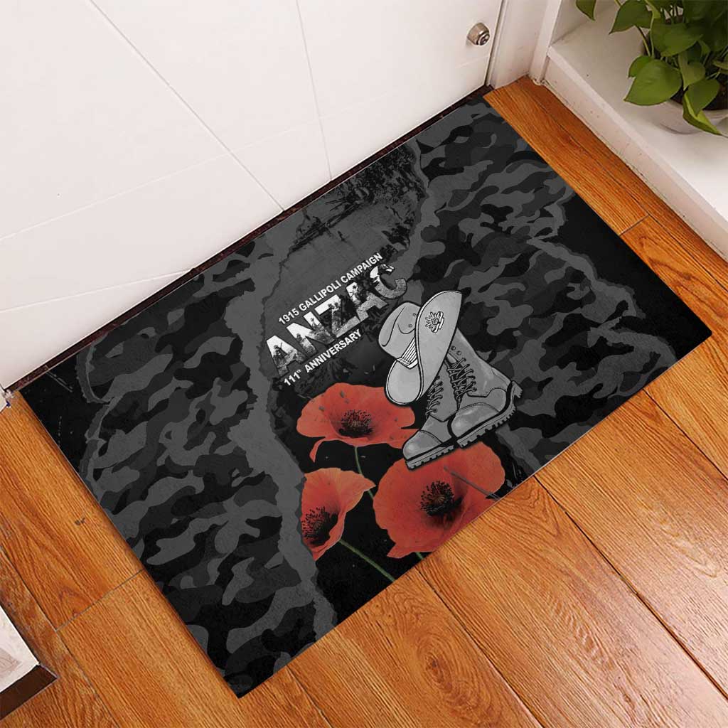 Australia 1915 Gallipoli ANZAC Rubber Doormat 111th Anniversary Army Boots And Slouch Hat