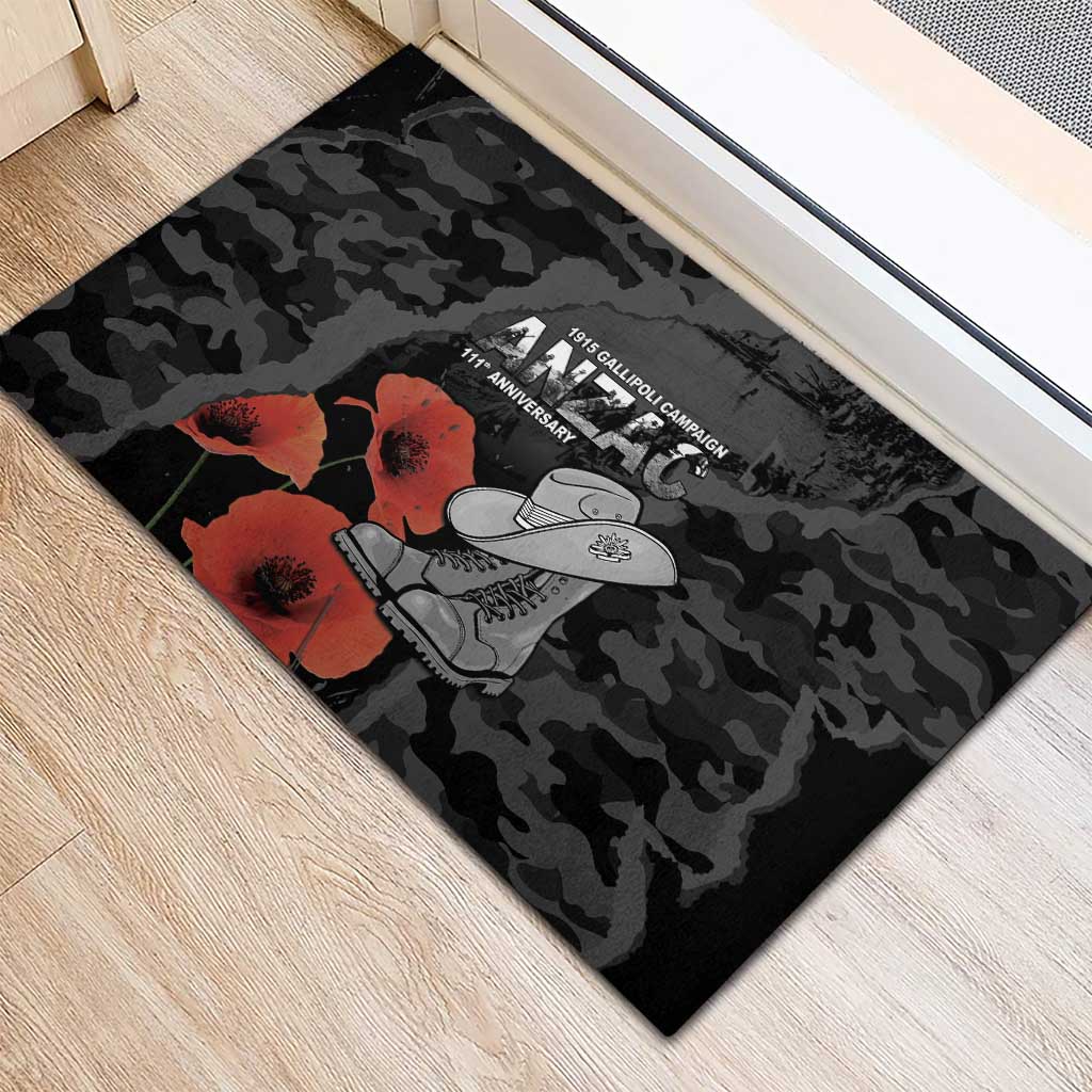 Australia 1915 Gallipoli ANZAC Rubber Doormat 111th Anniversary Army Boots And Slouch Hat