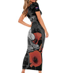 Australia 1915 Gallipoli ANZAC Short Sleeve Bodycon Dress 111th Anniversary Army Boots And Slouch Hat