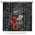 Australia 1915 Gallipoli ANZAC Shower Curtain 111th Anniversary Army Boots And Slouch Hat