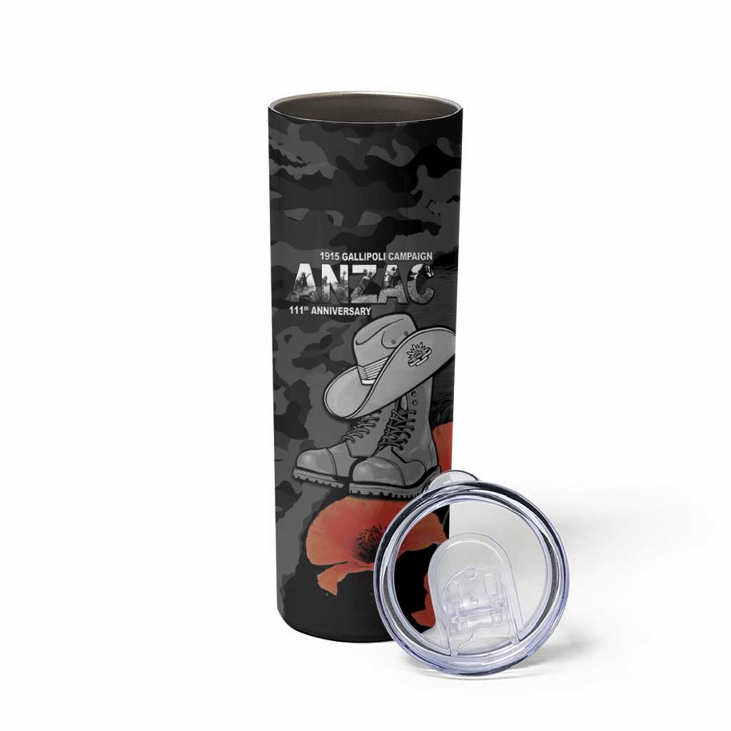 Australia 1915 Gallipoli ANZAC Skinny Tumbler 111th Anniversary Army Boots And Slouch Hat