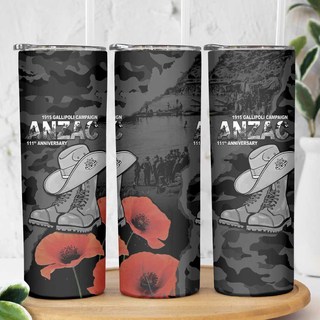 Australia 1915 Gallipoli ANZAC Skinny Tumbler 111th Anniversary Army Boots And Slouch Hat
