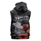 Australia 1915 Gallipoli ANZAC Sleeveless Hoodie 111th Anniversary Army Boots And Slouch Hat