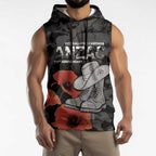 Australia 1915 Gallipoli ANZAC Sleeveless Hoodie 111th Anniversary Army Boots And Slouch Hat