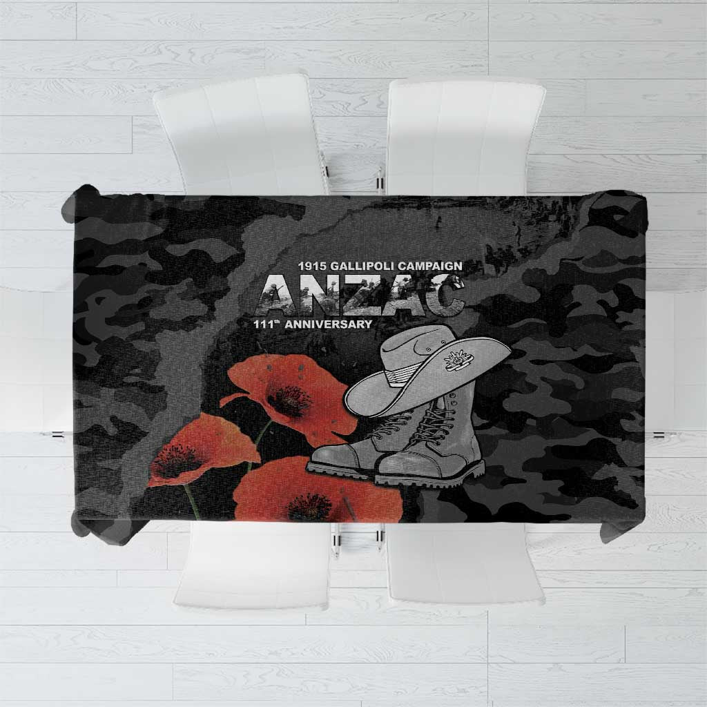 Australia 1915 Gallipoli ANZAC Tablecloth 111th Anniversary Army Boots And Slouch Hat