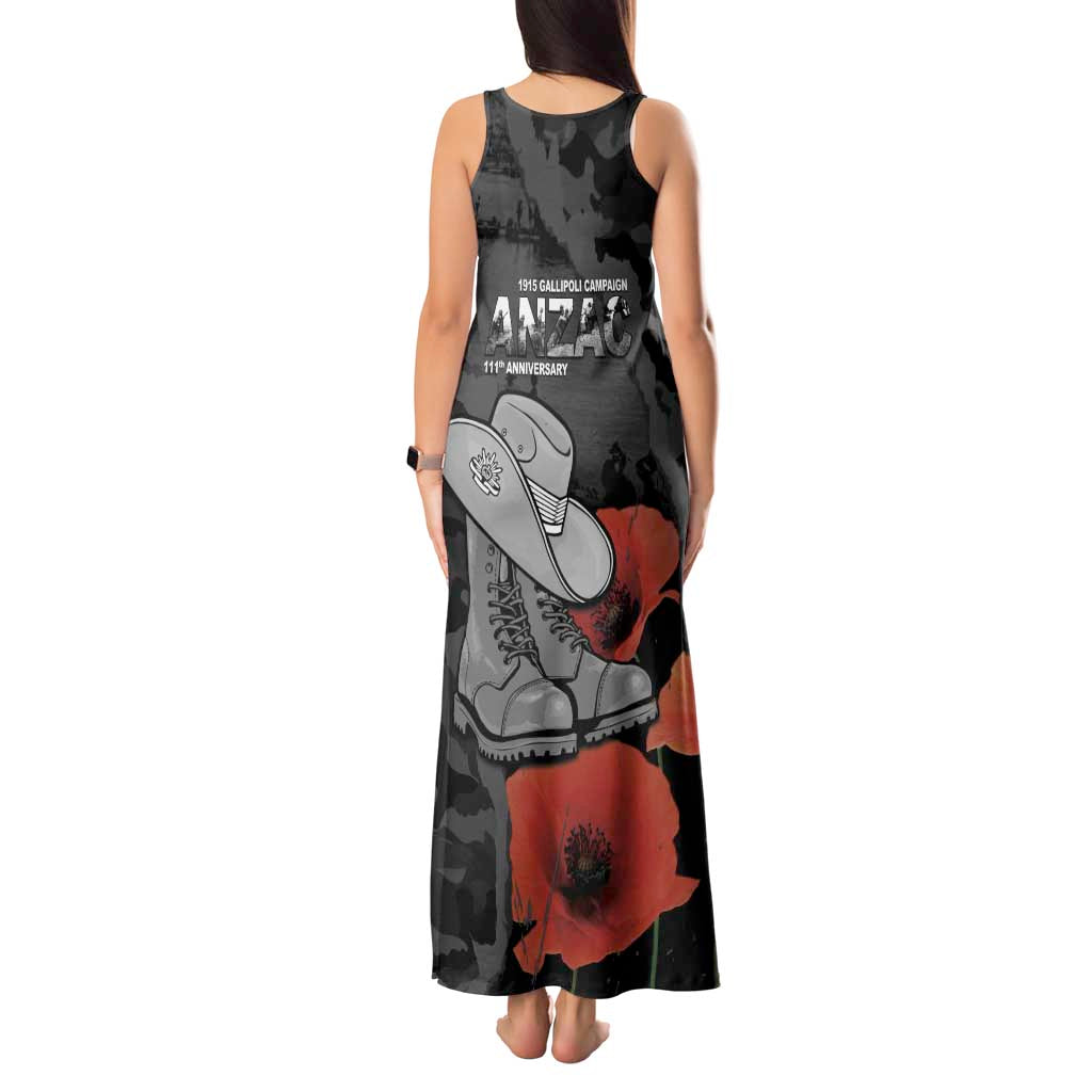 Australia 1915 Gallipoli ANZAC Tank Maxi Dress 111th Anniversary Army Boots And Slouch Hat