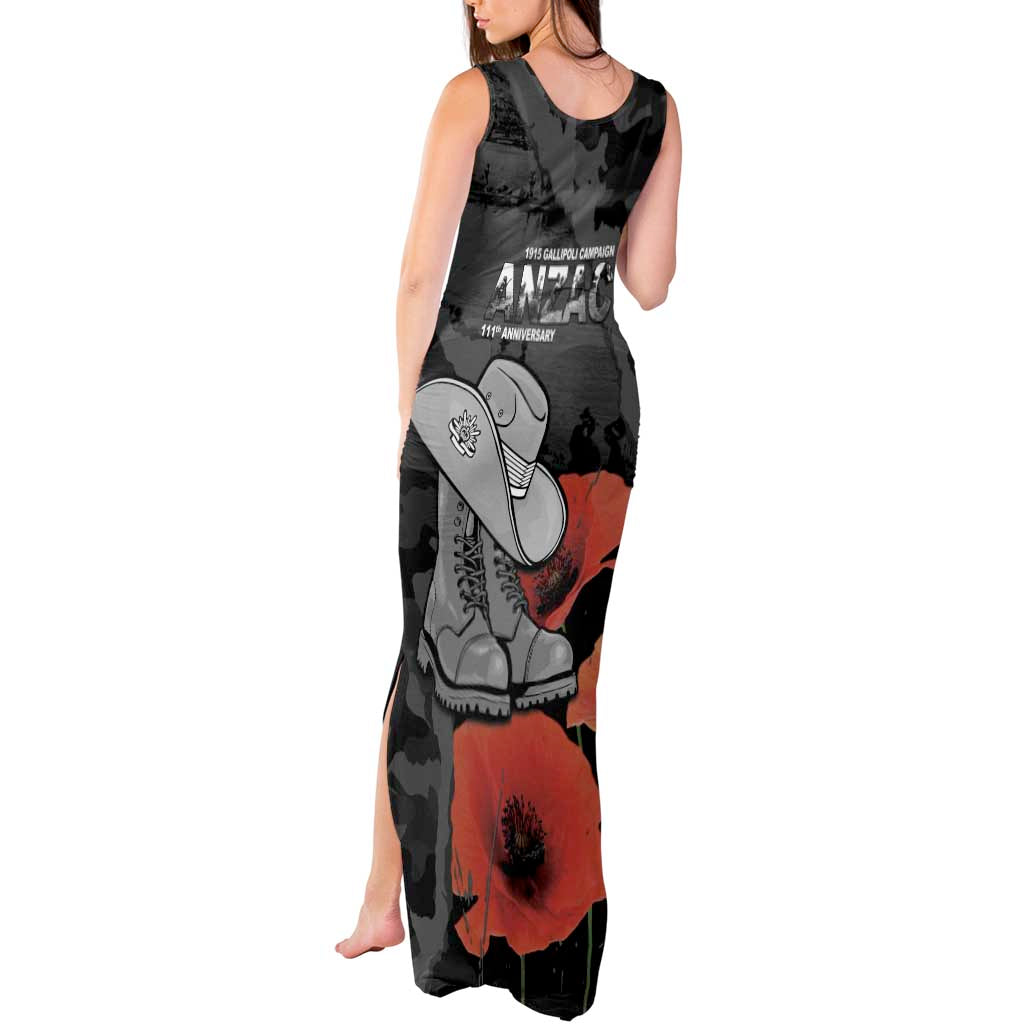 Australia 1915 Gallipoli ANZAC Tank Maxi Dress 111th Anniversary Army Boots And Slouch Hat