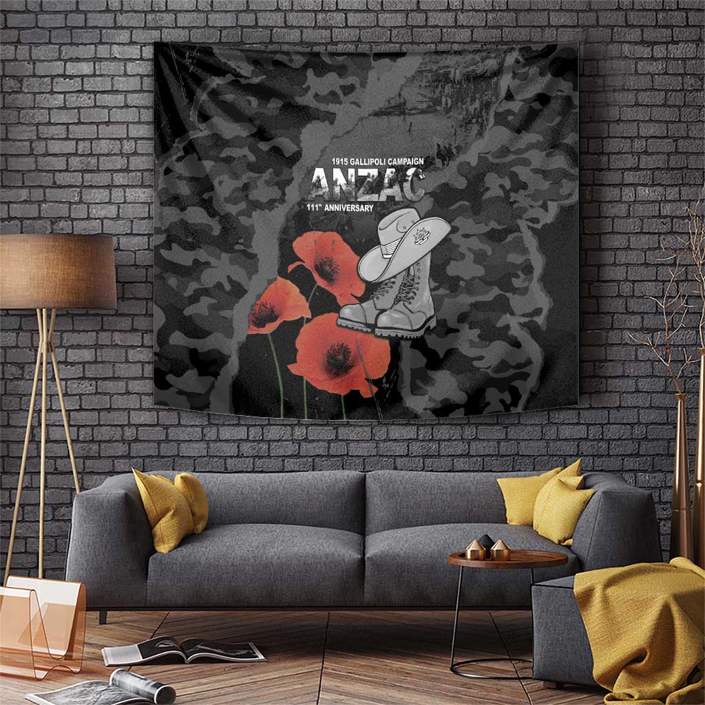 Australia 1915 Gallipoli ANZAC Tapestry 111th Anniversary Army Boots And Slouch Hat