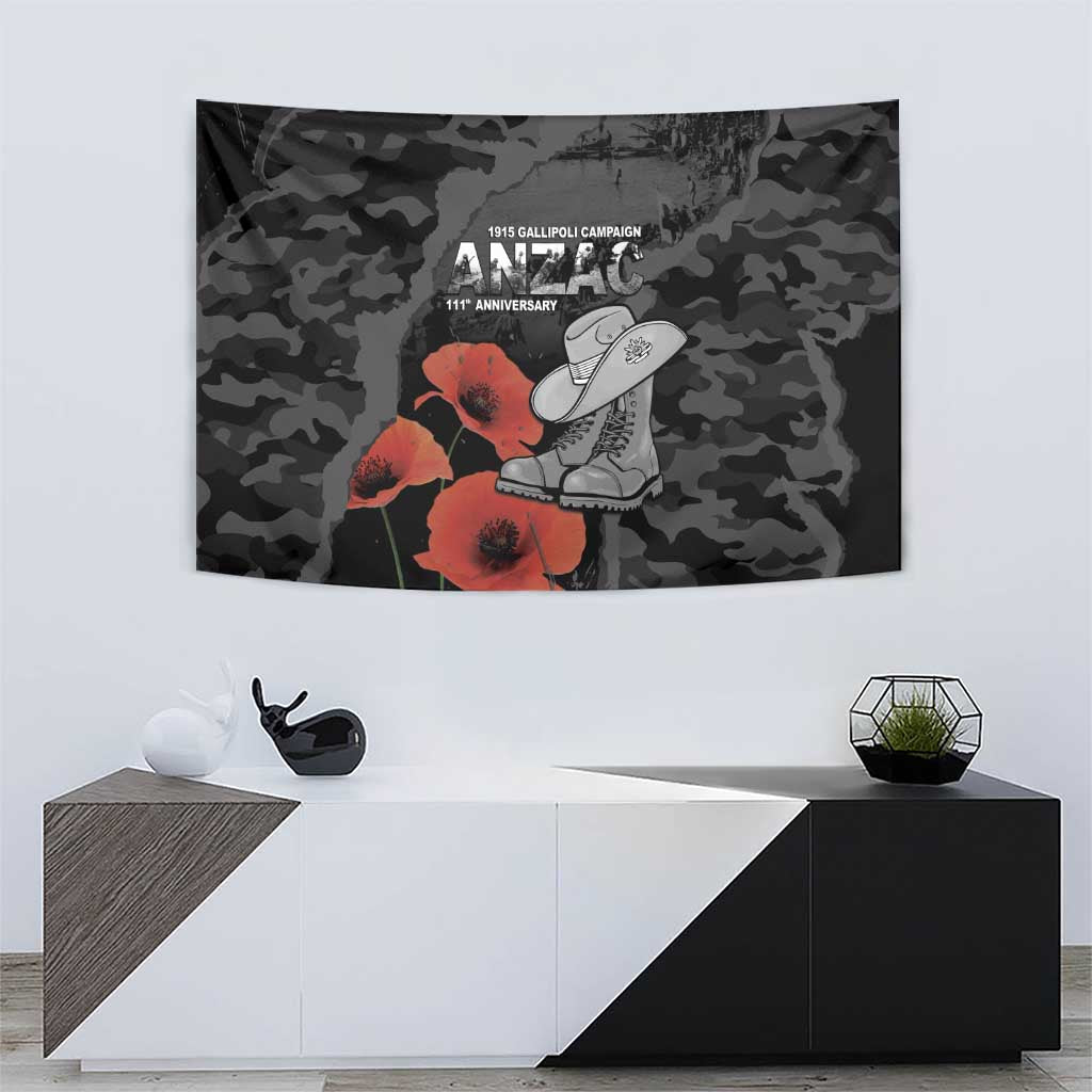 Australia 1915 Gallipoli ANZAC Tapestry 111th Anniversary Army Boots And Slouch Hat