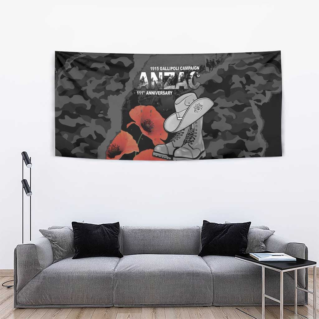 Australia 1915 Gallipoli ANZAC Tapestry 111th Anniversary Army Boots And Slouch Hat