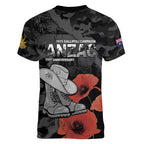 Australia 1915 Gallipoli ANZAC Women V-Neck T-Shirt 111th Anniversary Army Boots And Slouch Hat