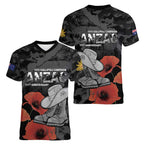 Australia 1915 Gallipoli ANZAC Women V-Neck T-Shirt 111th Anniversary Army Boots And Slouch Hat