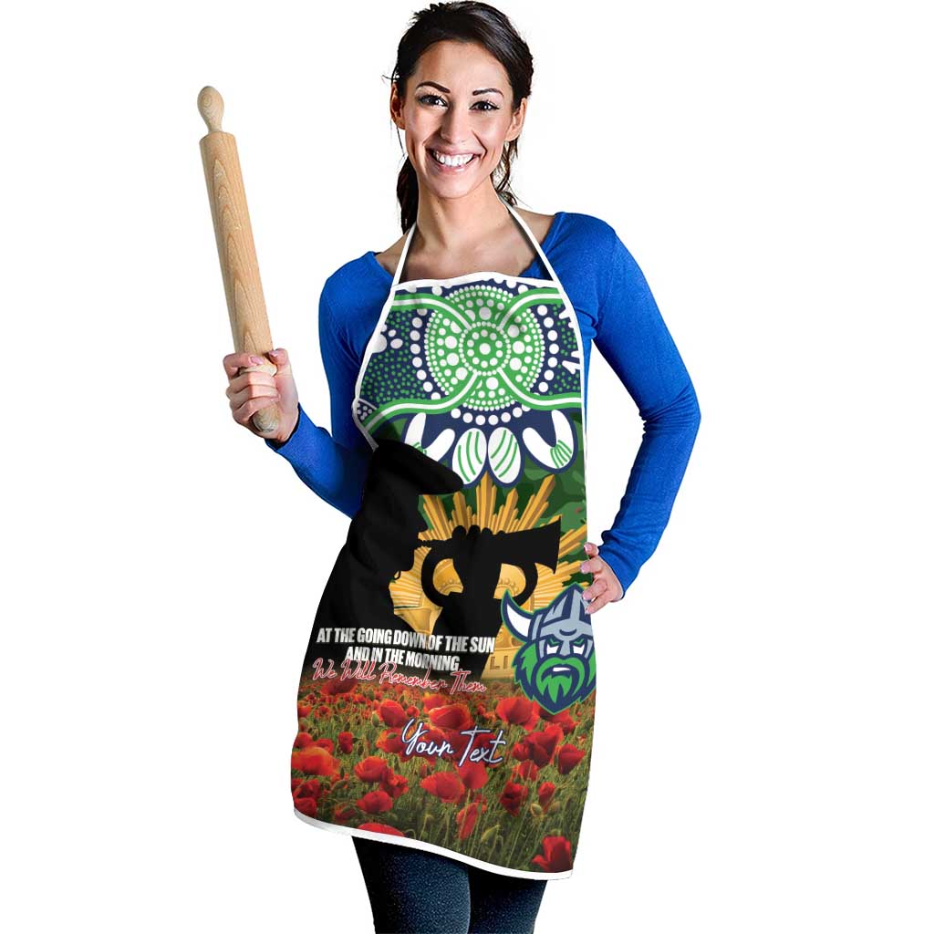 Personalised Raiders Rugby ANZAC Day Apron Last Post Poppy We Will Remember Them