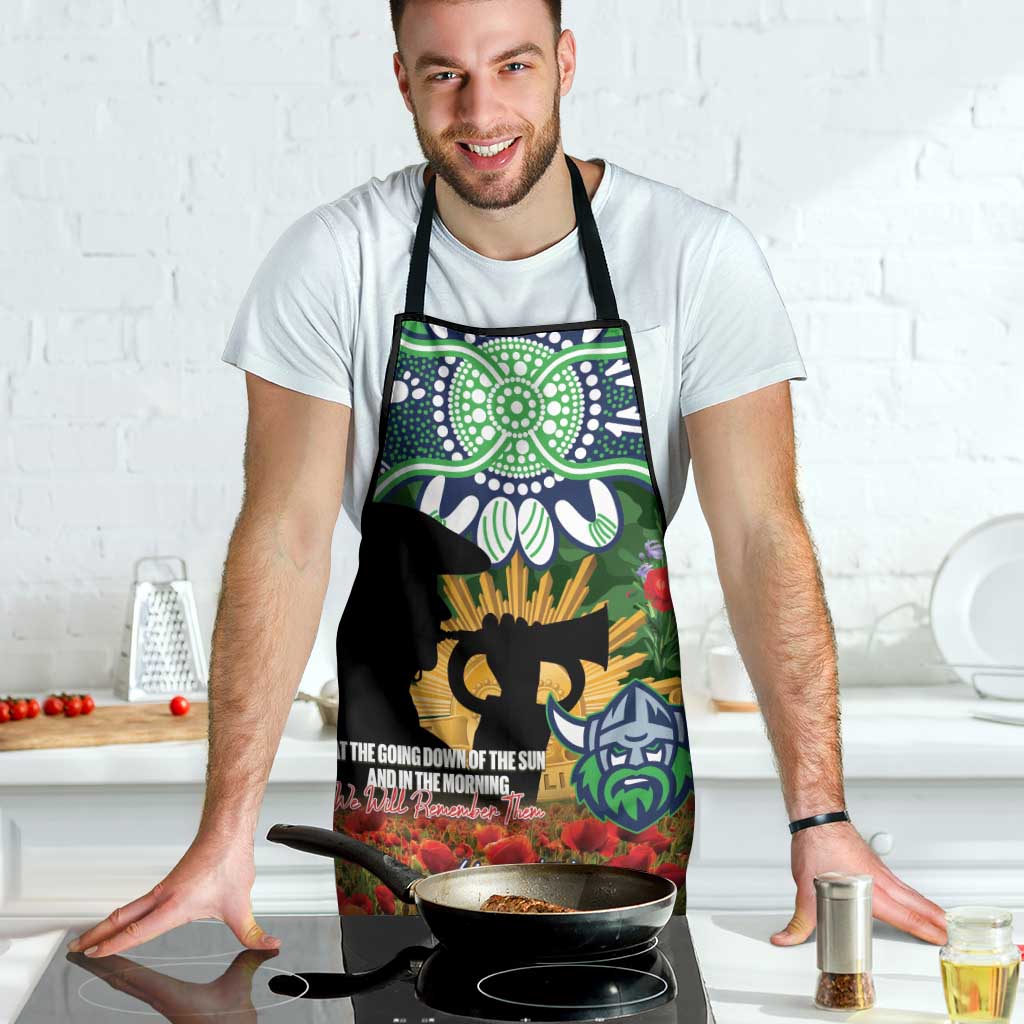 Personalised Raiders Rugby ANZAC Day Apron Last Post Poppy We Will Remember Them
