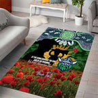 Personalised Raiders Rugby ANZAC Day Area Rug Last Post Poppy We Will Remember Them