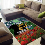Personalised Raiders Rugby ANZAC Day Area Rug Last Post Poppy We Will Remember Them