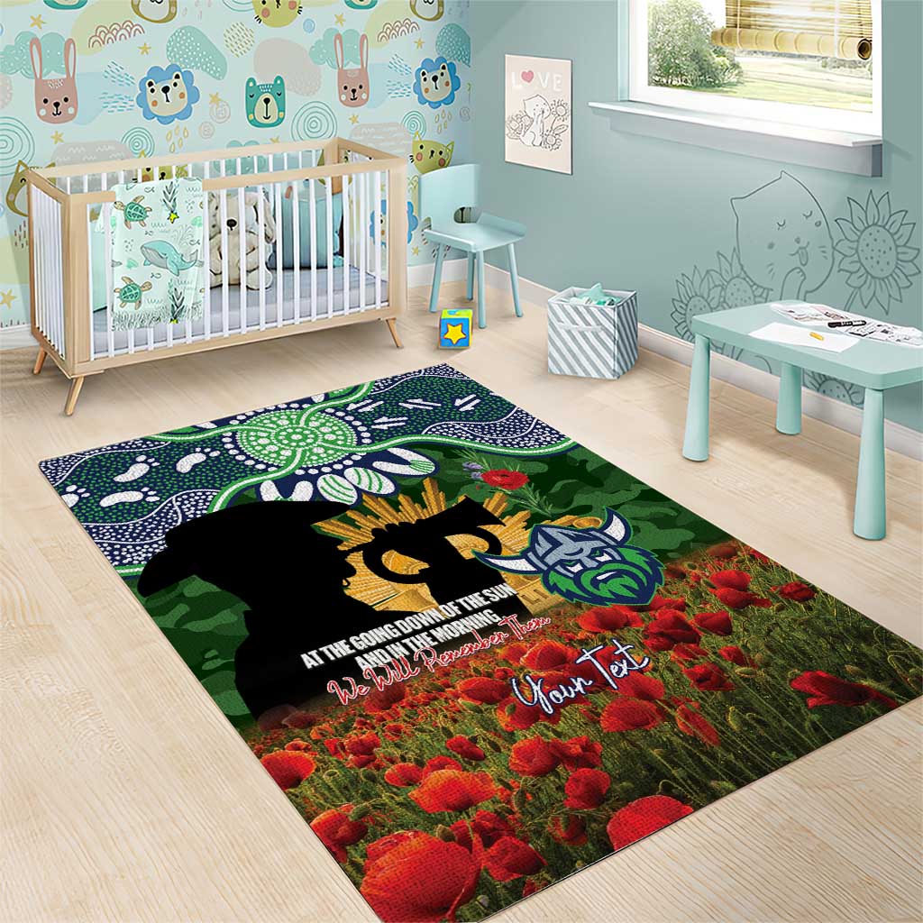 Personalised Raiders Rugby ANZAC Day Area Rug Last Post Poppy We Will Remember Them