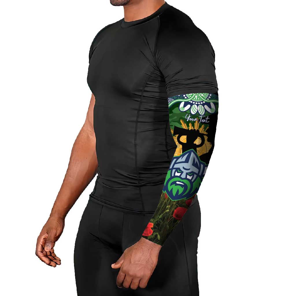 Personalised Raiders Rugby ANZAC Day Arm Sleeves Last Post Poppy We Will Remember Them