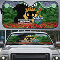 Personalised Raiders Rugby ANZAC Day Auto Sun Shade Last Post Poppy We Will Remember Them
