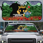 Personalised Raiders Rugby ANZAC Day Auto Sun Shade Last Post Poppy We Will Remember Them