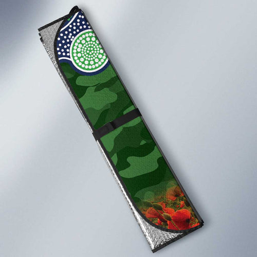 Personalised Raiders Rugby ANZAC Day Auto Sun Shade Last Post Poppy We Will Remember Them