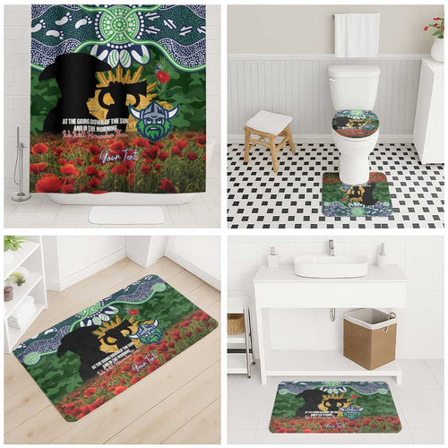 Personalised Raiders Rugby ANZAC Day Bathroom Set Last Post Poppy We Will Remember Them