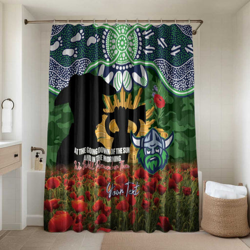 Personalised Raiders Rugby ANZAC Day Bathroom Set Last Post Poppy We Will Remember Them