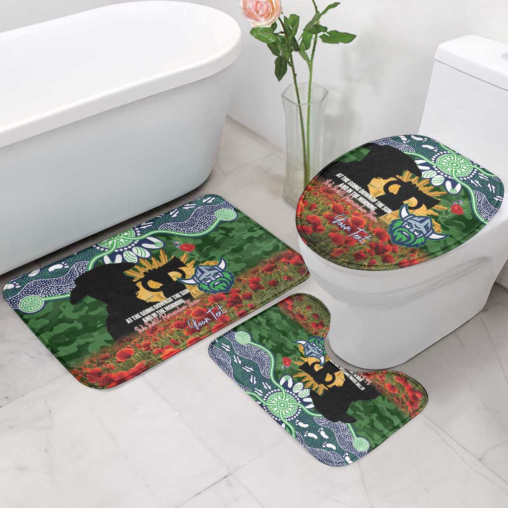 Personalised Raiders Rugby ANZAC Day Bathroom Set Last Post Poppy We Will Remember Them