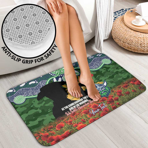 Personalised Raiders Rugby ANZAC Day Bathroom Set Last Post Poppy We Will Remember Them