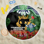 Personalised Raiders Rugby ANZAC Day Beach Blanket Last Post Poppy We Will Remember Them