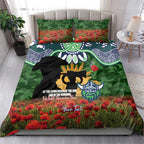 Personalised Raiders Rugby ANZAC Day Bedding Set Last Post Poppy We Will Remember Them