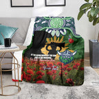 Personalised Raiders Rugby ANZAC Day Blanket Last Post Poppy We Will Remember Them