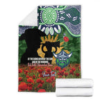 Personalised Raiders Rugby ANZAC Day Blanket Last Post Poppy We Will Remember Them