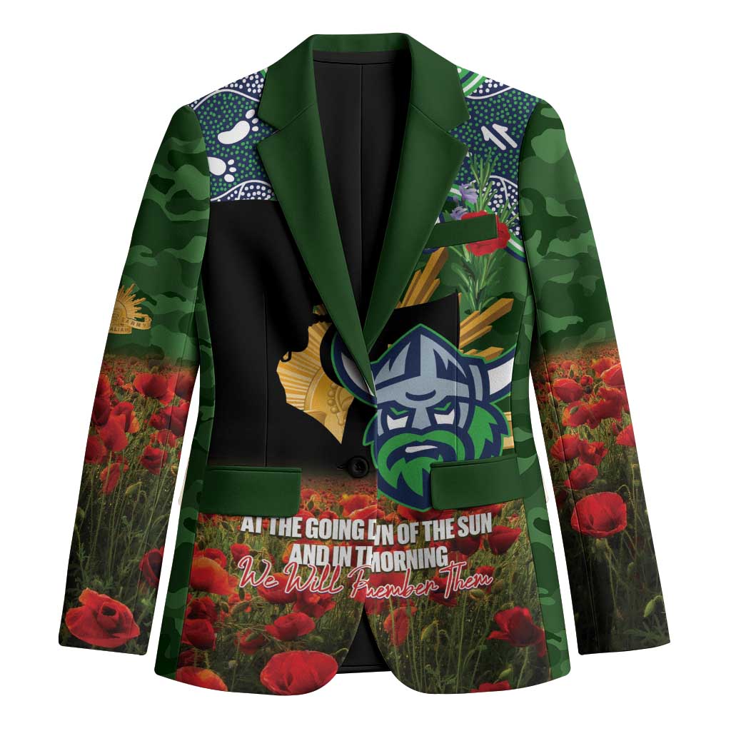 Personalised Raiders Rugby ANZAC Day Blazer Last Post Poppy We Will Remember Them