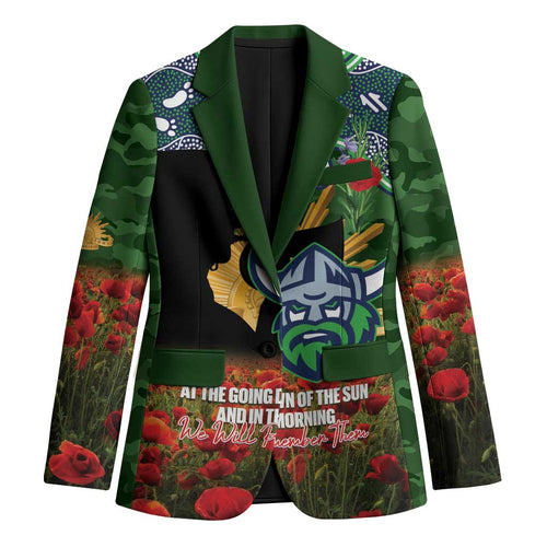 Personalised Raiders Rugby ANZAC Day Blazer Last Post Poppy We Will Remember Them