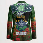 Personalised Raiders Rugby ANZAC Day Blazer Last Post Poppy We Will Remember Them