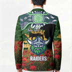 Personalised Raiders Rugby ANZAC Day Blazer Last Post Poppy We Will Remember Them