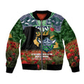 Personalised Raiders Rugby ANZAC Day Bomber Jacket Last Post Poppy We Will Remember Them