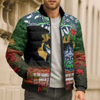 Personalised Raiders Rugby ANZAC Day Bomber Puffer Jacket Last Post Poppy We Will Remember Them