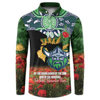 Personalised Raiders Rugby ANZAC Day Button Sweatshirt Last Post Poppy We Will Remember Them