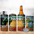 Personalised Raiders Rugby ANZAC Day 4 in 1 Can Cooler Tumbler Last Post Poppy We Will Remember Them