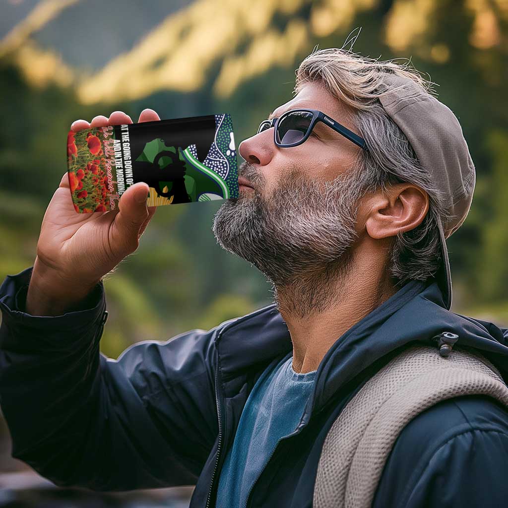 Personalised Raiders Rugby ANZAC Day 4 in 1 Can Cooler Tumbler Last Post Poppy We Will Remember Them