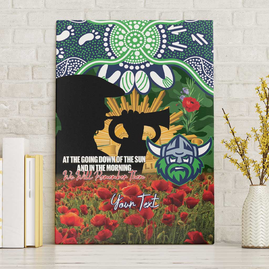 Personalised Raiders Rugby ANZAC Day Canvas Wall Art Last Post Poppy We Will Remember Them