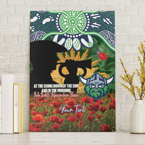 Personalised Raiders Rugby ANZAC Day Canvas Wall Art Last Post Poppy We Will Remember Them