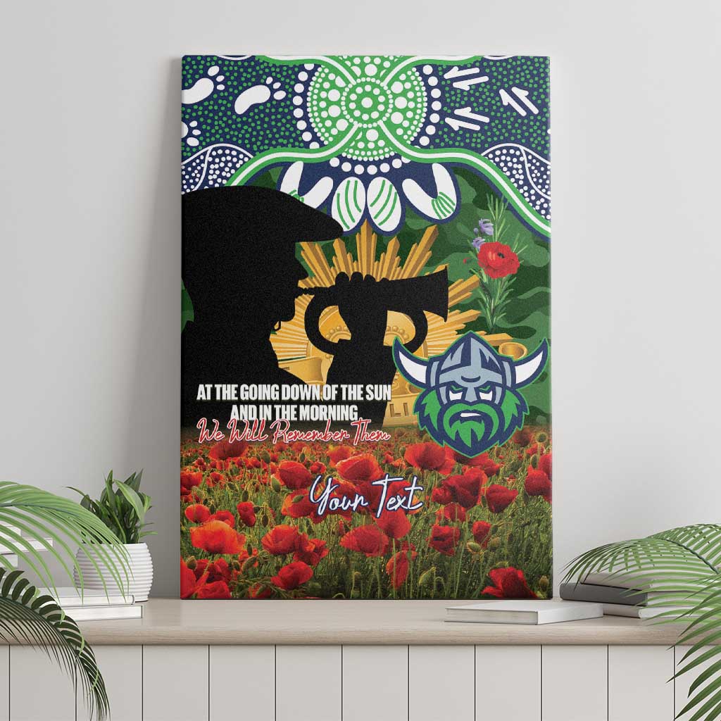 Personalised Raiders Rugby ANZAC Day Canvas Wall Art Last Post Poppy We Will Remember Them