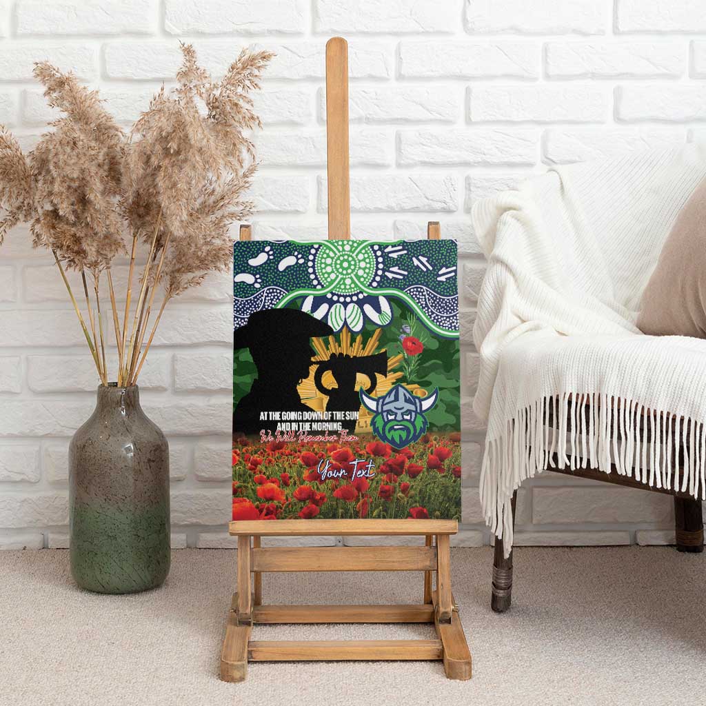 Personalised Raiders Rugby ANZAC Day Canvas Wall Art Last Post Poppy We Will Remember Them
